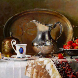 Jigsaw puzzle: Still life with a silver jug