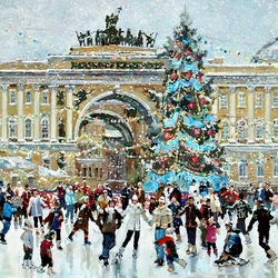Jigsaw puzzle: Skating rink on Palace Square