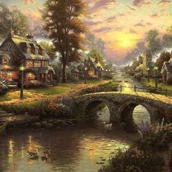 Jigsaw puzzle: Houses along the river
