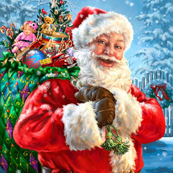 Jigsaw puzzle: Santa with gifts