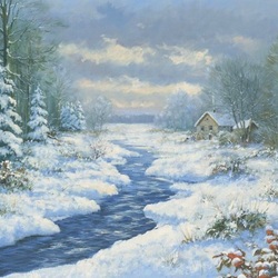 Jigsaw puzzle: A stream in the snow