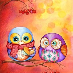 Jigsaw puzzle: Owlet with cake