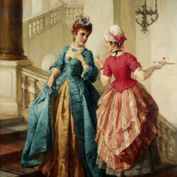 Jigsaw puzzle: Gossip on the stairs