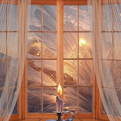 Jigsaw puzzle: Frost creeps in a pattern on the glass