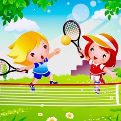 Jigsaw puzzle: Playing tennis