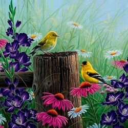 Jigsaw puzzle: Birds and flowers