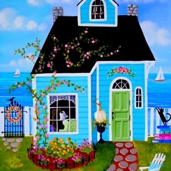 Jigsaw puzzle: Colored houses
