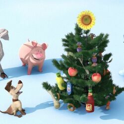 Jigsaw puzzle: Christmas tree for animals