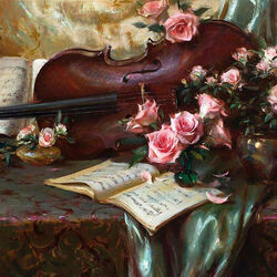 Jigsaw puzzle: Sonata for violin and rose