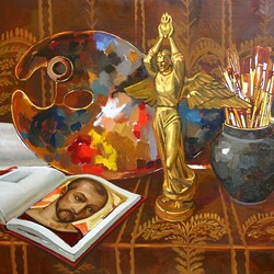 Jigsaw puzzle: Still life with attributes of art