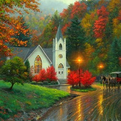 Jigsaw puzzle: Autumn chapel
