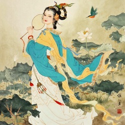 Jigsaw puzzle: Goddess of the lotus He Xian-gu