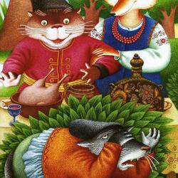 Jigsaw puzzle: Cat and fox