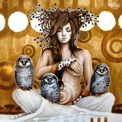Jigsaw puzzle: Girl with owls