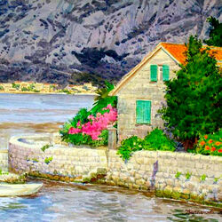 Jigsaw puzzle: Montenegro. Picturesque bay