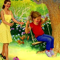 Jigsaw puzzle: On the swing