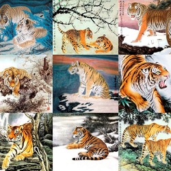 Jigsaw puzzle: Tigers in Chinese painting