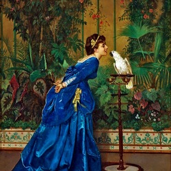 Jigsaw puzzle: Girl and parrot